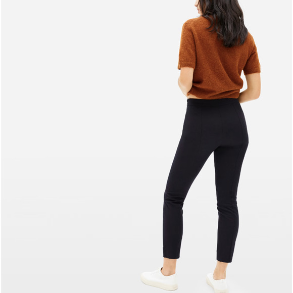 Everlane Womens Side-Zip Work Ankle Pant Sz 8 Black Crop Stretch Cotton - Picture 2 of 8